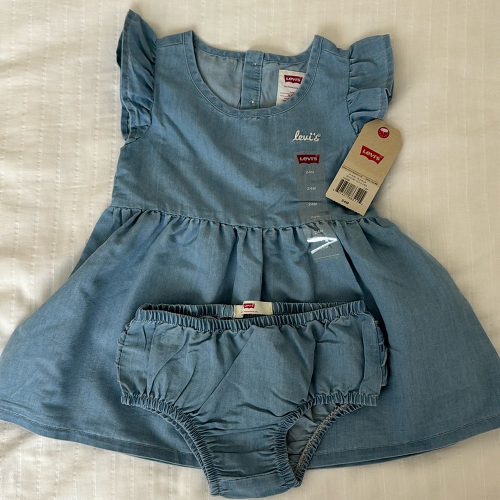 LEVIS DENIM DRESS W RUFFLE BLOOMER NWT